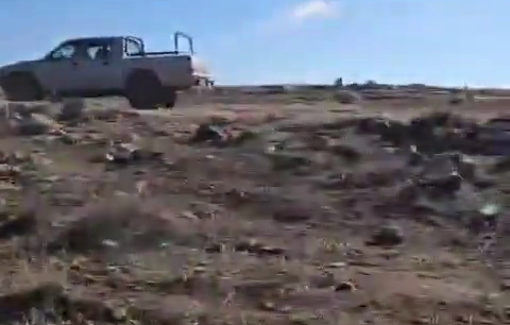 Thumbnail preview image for the video titled: Violent Settler Shem Tov Luski arrived this morning to expel a resident of the village of Susiya who was grazing his flock