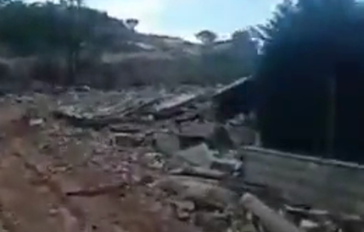 Thumbnail preview image for the video titled: View of destruction in Shema, South Lebanon, after Israeli attack