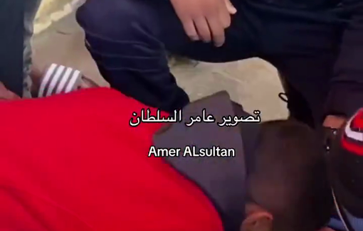 Thumbnail preview image for the video titled: Child mourns his child relative, first victim of Israel in 2025