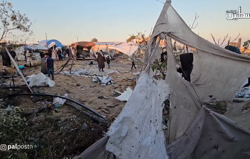 Thumbnail preview image for the video titled: Aftermath of Israeli night airstrike that killed 11 Palestinians in the "safe zone"