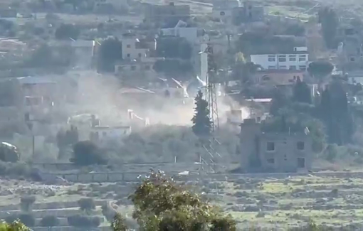 Thumbnail preview image for the video titled: Israeli forces set fire to a house in the town of Bani Hayyan, south of Lebanon