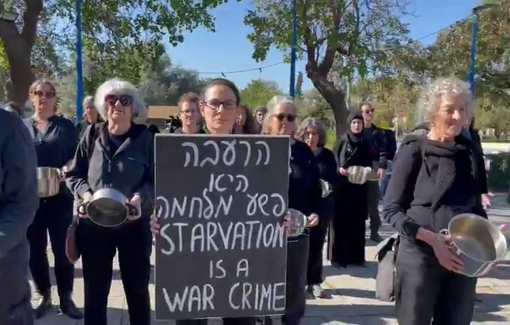 Thumbnail preview image for the video titled: Demonstration of the Pardes Hana's women against organized starvation in Gaza