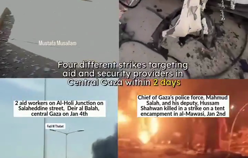 Thumbnail preview image for the video titled: Israel murdered 15 aid security crews within only 2 days to sow chaos