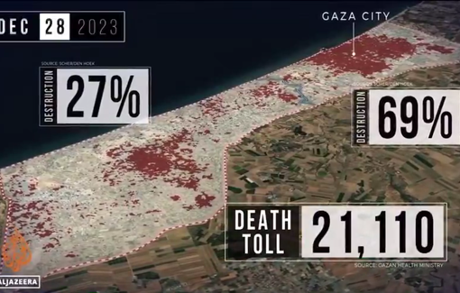 Thumbnail preview image for the video titled: Explicit Israeli vengeful extermination of Khirbat Khuza'a, Khan Younis