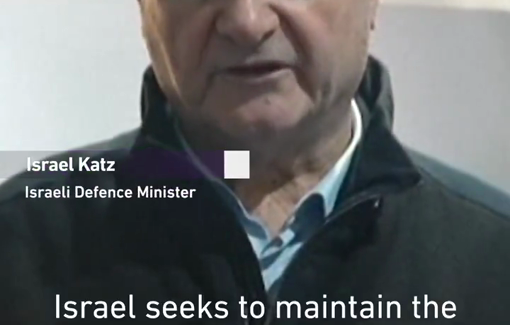 Thumbnail preview image for the video titled: Israel's Defense Minister, Israel Katz, threatened Lebanon, alleging ceasefire violations