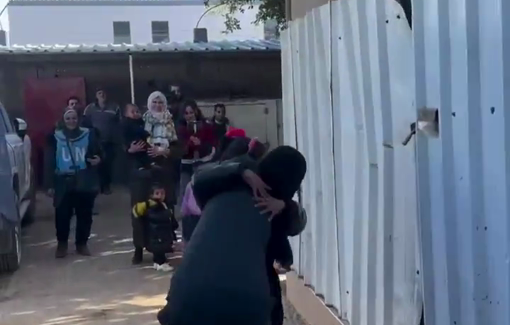 Thumbnail preview image for the video titled: A Palestinian woman has been reunited with her grandchildren after more than a year