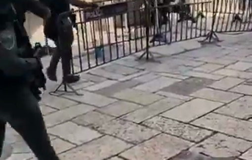 Thumbnail preview image for the video titled: A young Palestinian assaulted by Israeli soldiers in Old City