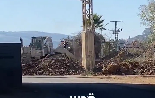 Thumbnail preview image for the video titled: Israeli bulldozers close the entrances to the town of Odala, south of Nablus