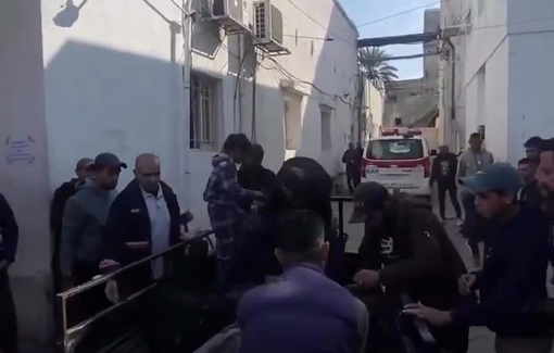 Thumbnail preview image for the video titled: Injuries from Israeli airstrike on a group of people in Shujaiya neighborhood