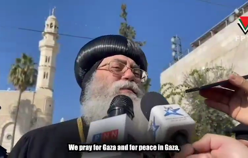 Thumbnail preview image for the video titled: Orthodox Christians in Bethlehem call for End of War