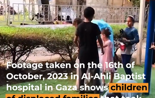 Thumbnail preview image for the video titled: At least 500 people were killed and hundreds more wounded in an Israeli air strike targeted Al-Ahli Baptist Hospital