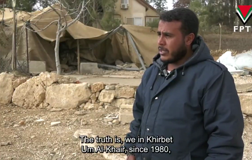 Thumbnail preview image for the video titled: This tent was built 70 years ago. Israeli settlers and soldiers demolished it with the intent to steal the land