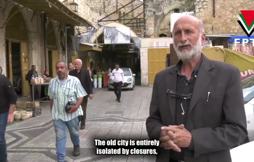 Thumbnail preview image for the video titled: Protected by Israeli soldiers, settlers stormed the Old City and performed street dances