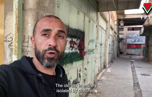 Thumbnail preview image for the video titled: Curfew imposed on Palestinians in Old city of AL-Khalil/ Hebron