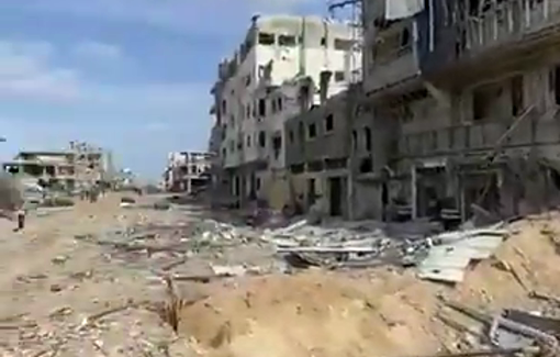 Thumbnail preview image for the video titled: Vast destruction at the Najma roundabout, Rafah