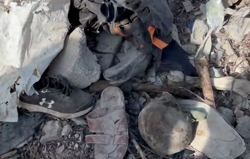 Thumbnail preview image for the video titled: Skull and clothes of a decomposed victim found in North Gaza