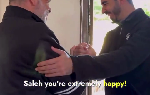 Thumbnail preview image for the video titled: Saleh Al-Jafarawi reunites with his family after 470 bloody days