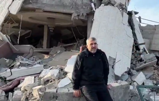 Thumbnail preview image for the video titled: Dr Munir Al-Bursh vows to rebuild the rubble of his family's home