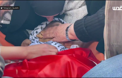 Thumbnail preview image for the video titled: Scenes from funeral of child martyred Ahmad Rashid Jazzar killed by Israeli forces in Sebastia