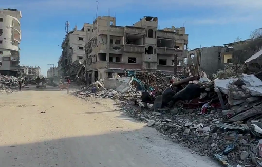 Thumbnail preview image for the video titled: Extensive destruction on University Street in Rafah