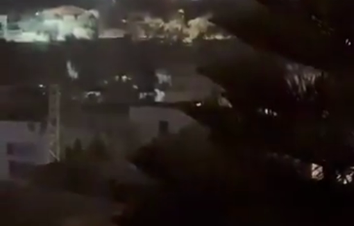 Thumbnail preview image for the video titled: Israeli forces use rockets and drones against a besieged house in Burqin, near Jenin