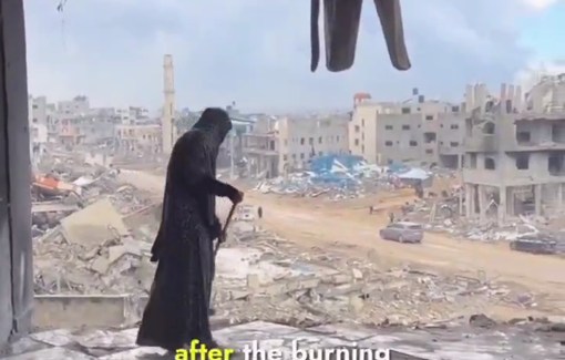 Thumbnail preview image for the video titled: North Gaza families clean their ruined homes