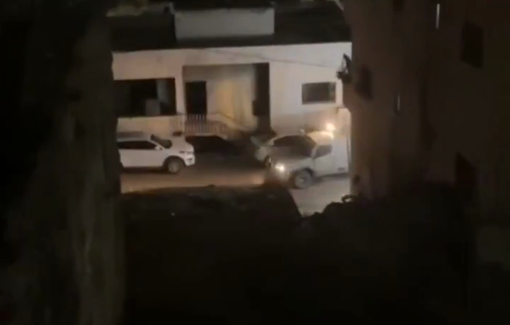 Thumbnail preview image for the video titled: Israeli armored vehicles stormed the town of Hizma, northeast of occupied Jerusalem