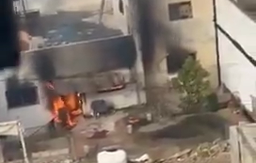 Thumbnail preview image for the video titled: Israeli occupation forces burned the Masharqa family home in Jenin and blocked civil defense crews from reaching it