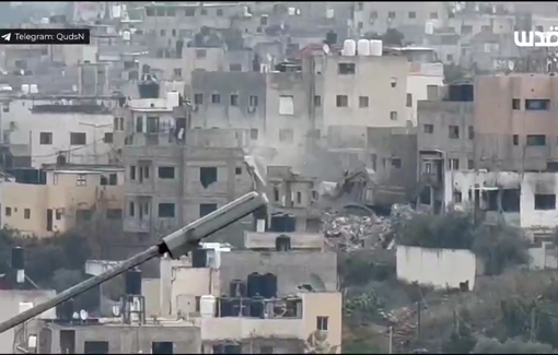 Thumbnail preview image for the video titled: Israeli army bulldozers demolishing homes in Jenin