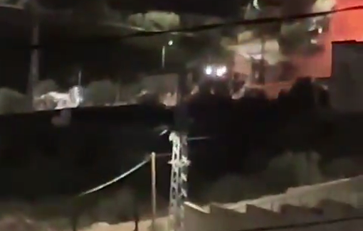 Thumbnail preview image for the video titled: Israeli forced detonate a residential building on Mahyoub Street near Jenin