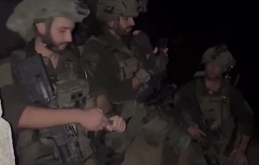 Thumbnail preview image for the video titled: Footage of IDF soldiers laughing as they blow up Palestinian homes