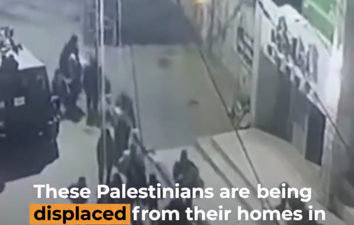 Thumbnail preview image for the video titled: Palestinians fleeing their homes during an armed Israeli raid in Tulkarem