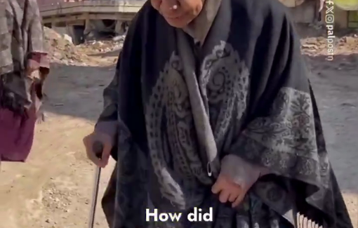 Thumbnail preview image for the video titled: Elderly woman forcibly displaced from her home by Israeli troops in Tulkarm