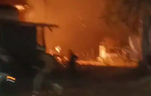 Thumbnail preview image for the video titled: Night Israeli airstrike in the Nabatieh al-Fawqa area in southern Lebanon