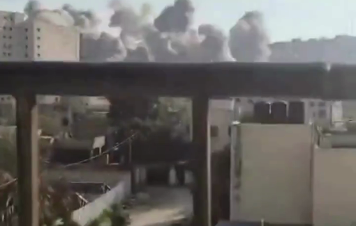 Thumbnail preview image for the video titled: Jenin resident cries out as Israel blew up several buildings in Jenin