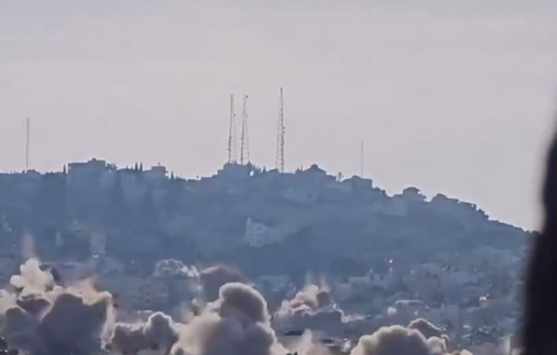 Thumbnail preview image for the video titled: Live Israeli detonation of buildings in Jenin