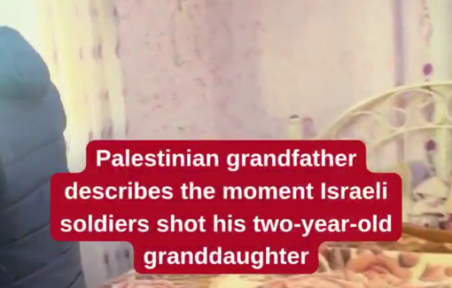 Thumbnail preview image for the video titled: Palestinian grandfather describes the moment Israeli soldiers shot Leila Al-Khatib 2 y/o