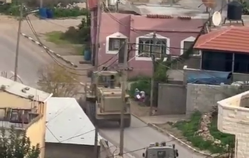 Thumbnail preview image for the video titled: Israeli D9 and armored vehicles stormed the village of Tammun, occupied West Bank