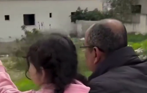 Thumbnail preview image for the video titled: Jenin resident searching for a glimpse of their home after the Israelis bombed the area