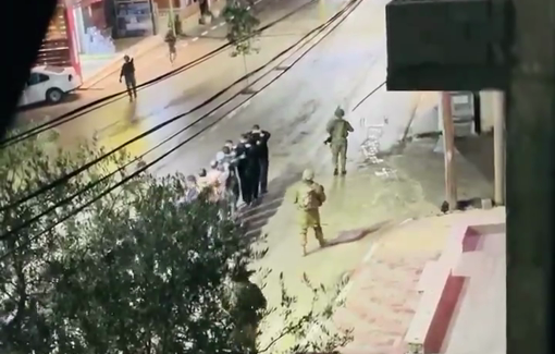 Thumbnail preview image for the video titled: Israeli forces arrest dozens of young men in the town of Azzun, east of Qalqilya.