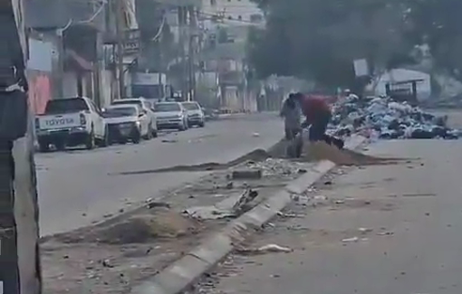 Thumbnail preview image for the video titled: Israeli occupation forces residents of Gaza City to bury their dead everywhere except in cemeteries