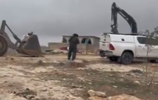 Thumbnail preview image for the video titled: Forced demolition of 11 Palestinian houses in Khirbet al-Daba in Masafer Yatta