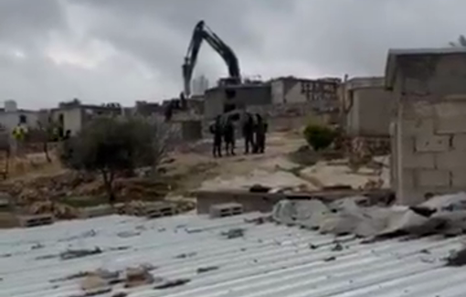 Thumbnail preview image for the video titled: Forced demolition of 11 Palestinian houses in Khirbet al-Daba in Masafer Yatta