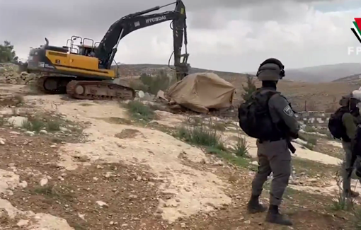 Thumbnail preview image for the video titled: 7 homes demolished in Khirbet al-Daba in Masafer Yatta