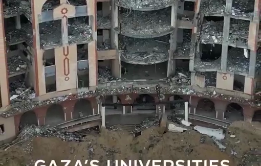 Thumbnail preview image for the video titled: These are the Islamic University of Gaza, and the University of Palestine turned to rubble by Israeli