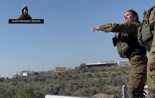 Thumbnail preview image for the video titled: IDF soldier shoots in the air over the apartheid wall for content