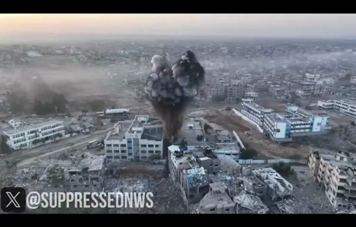 Thumbnail preview image for the video titled: Druze soldier's proud montage of blowing up buildings in Gaza