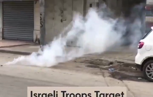 Thumbnail preview image for the video titled: The Israelis forces deliberately open fire & tear gas Palestinian journalists in Nablus