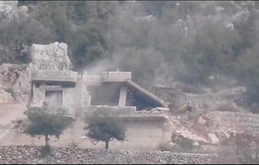 Thumbnail preview image for the video titled: The Israeli army demolished a house on the road between Kfarchouba and Shebaa (Hasbaya) in southern Lebanon