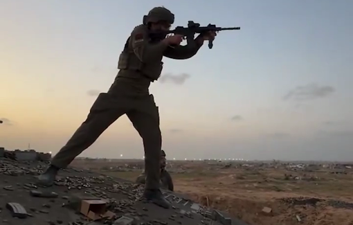 Thumbnail preview image for the video titled: Israeli Givati soldiers in Gaza's ceasefire zones shot indiscriminately at Palestinian-inhabited areas for fun